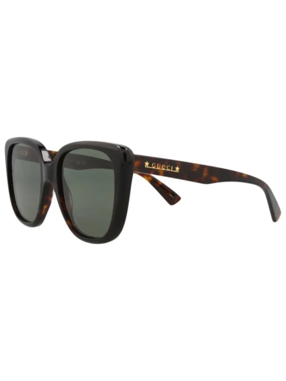 New Gucci Women's Sunglasses Cat Eye Acetate Frame Havana Havana Green